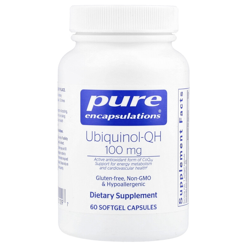 

Pure Encapsulations, Убихинол QH, 100 мг, 60 мягких капсул