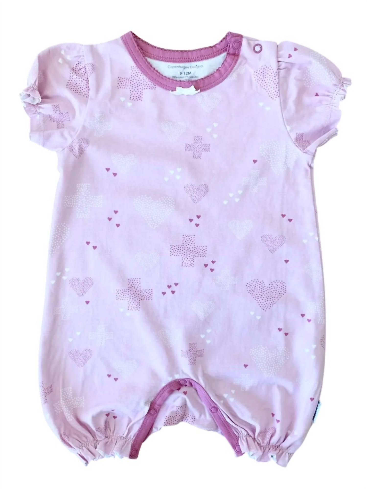 

Трикотажный комбинезон с принтом в виде сердца для девочек, розовый Copenhagen Delights