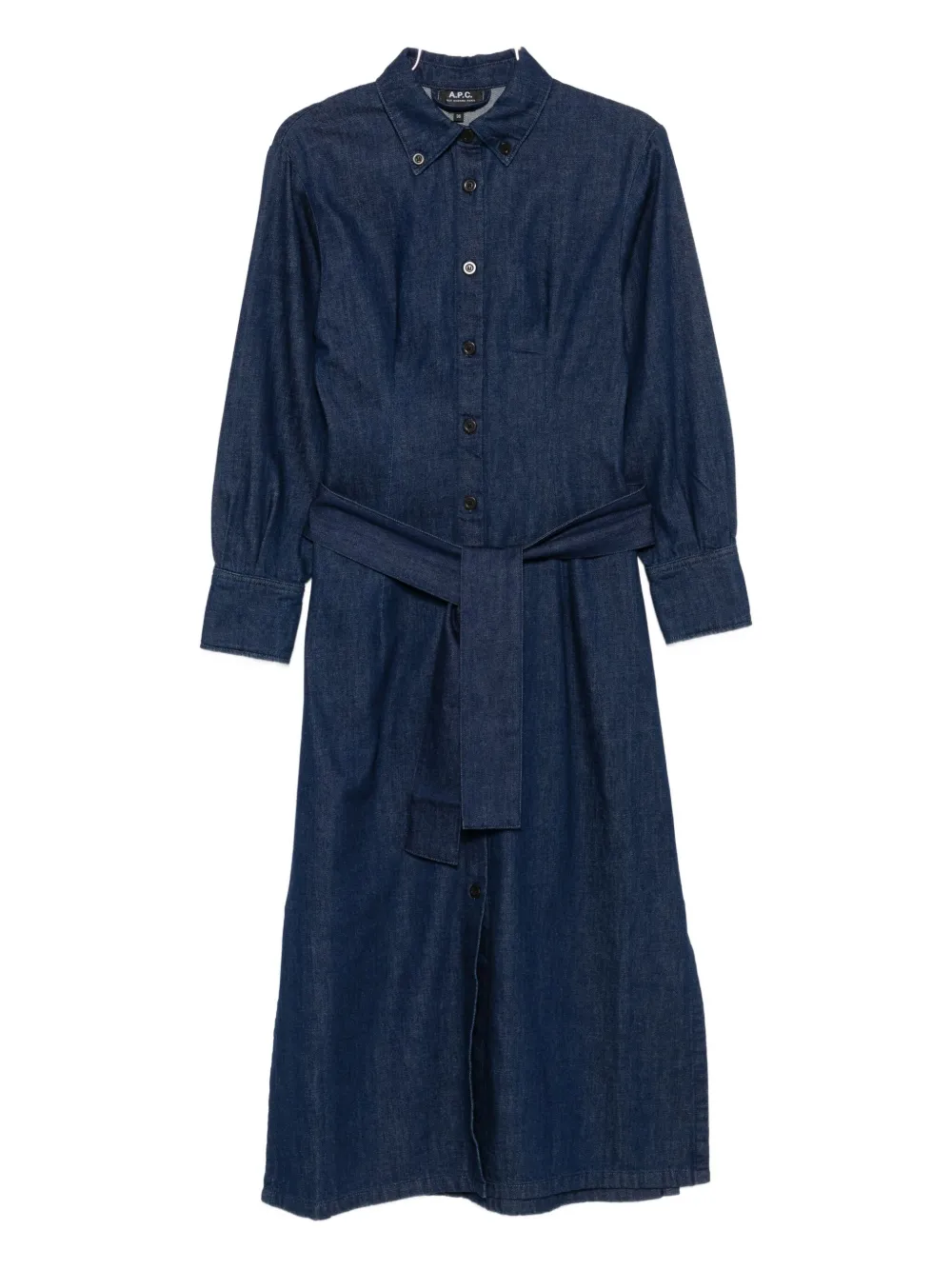 

Платье Vanessa с застежкой на пуговицах и поясом A.P.C., синий