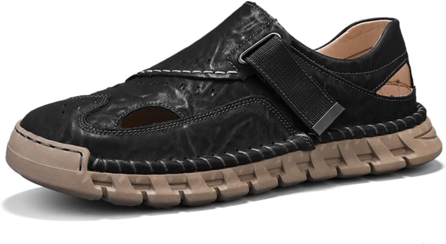 

Мужские спортивные сандалии, дышащие и удобные, подходят для походов, пляжа, повседневной носки и активного отдыха на свежем воздухе Aokisx, черный