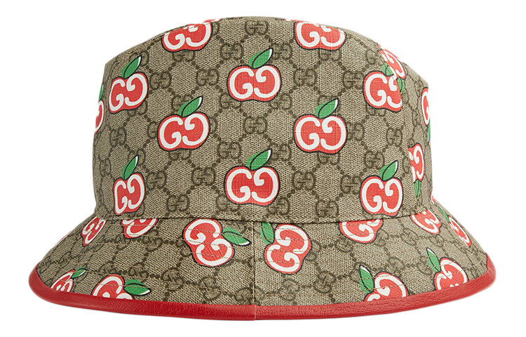 

Панама Gucci с принтом, бежевый / красный