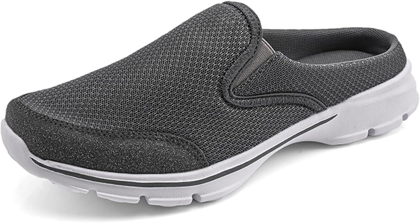 

Мужские лоферы Abborora, обувь для ходьбы и вождения, мужские кроссовки с открытой пяткой, сабо, вязаные мюли, легкие дышащие тапочки, серый