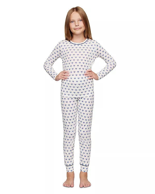 

Комплект пижамы с длинными рукавами и принтом унисекс - для маленьких и больших детей. Eberjey, бежевый