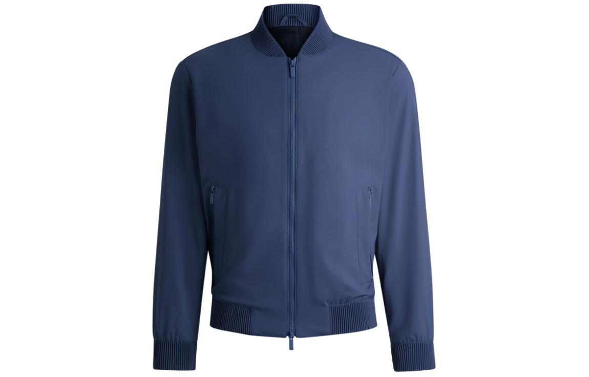 

HUGO BOSS Стильная синяя куртка-блузон из моющейся шерстяной смеси для мужчин, Blue