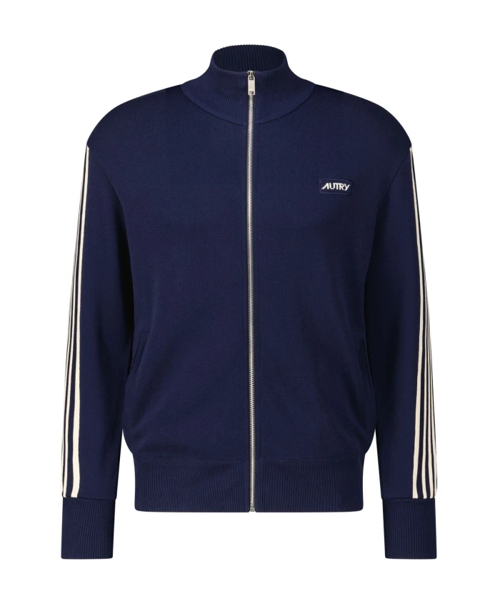 

Кардиган в полоску с высоким воротником Autry, синий