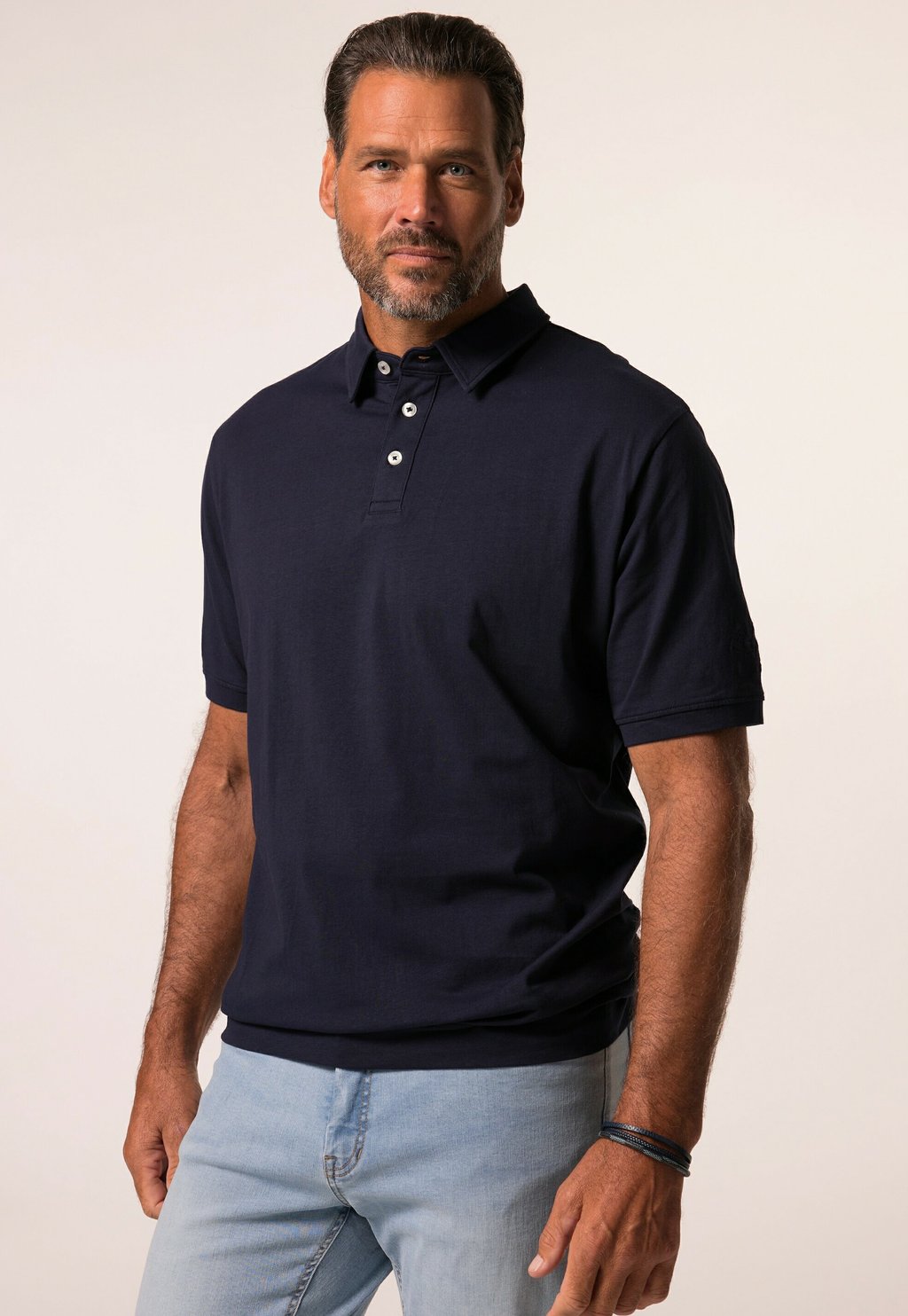 

Поло STOMACH FIT, SHORT SLEEVE JP1880, темно-синий