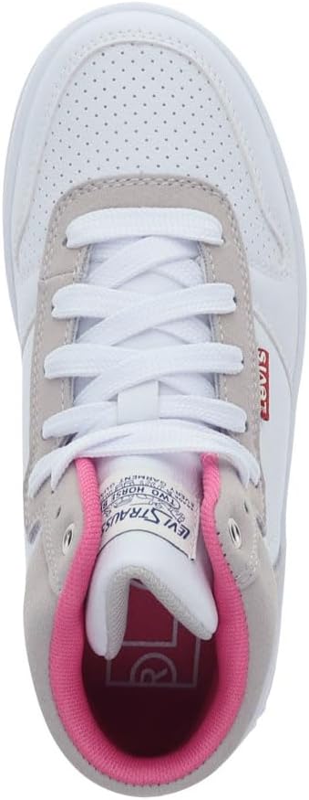 Кроссовки Levi's Unisex-Child Drive Hi, белый/розовый — фото 2