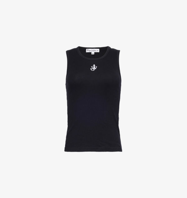 

Топ из хлопкового джерси с вышивкой Anchor Jw Anderson, черный