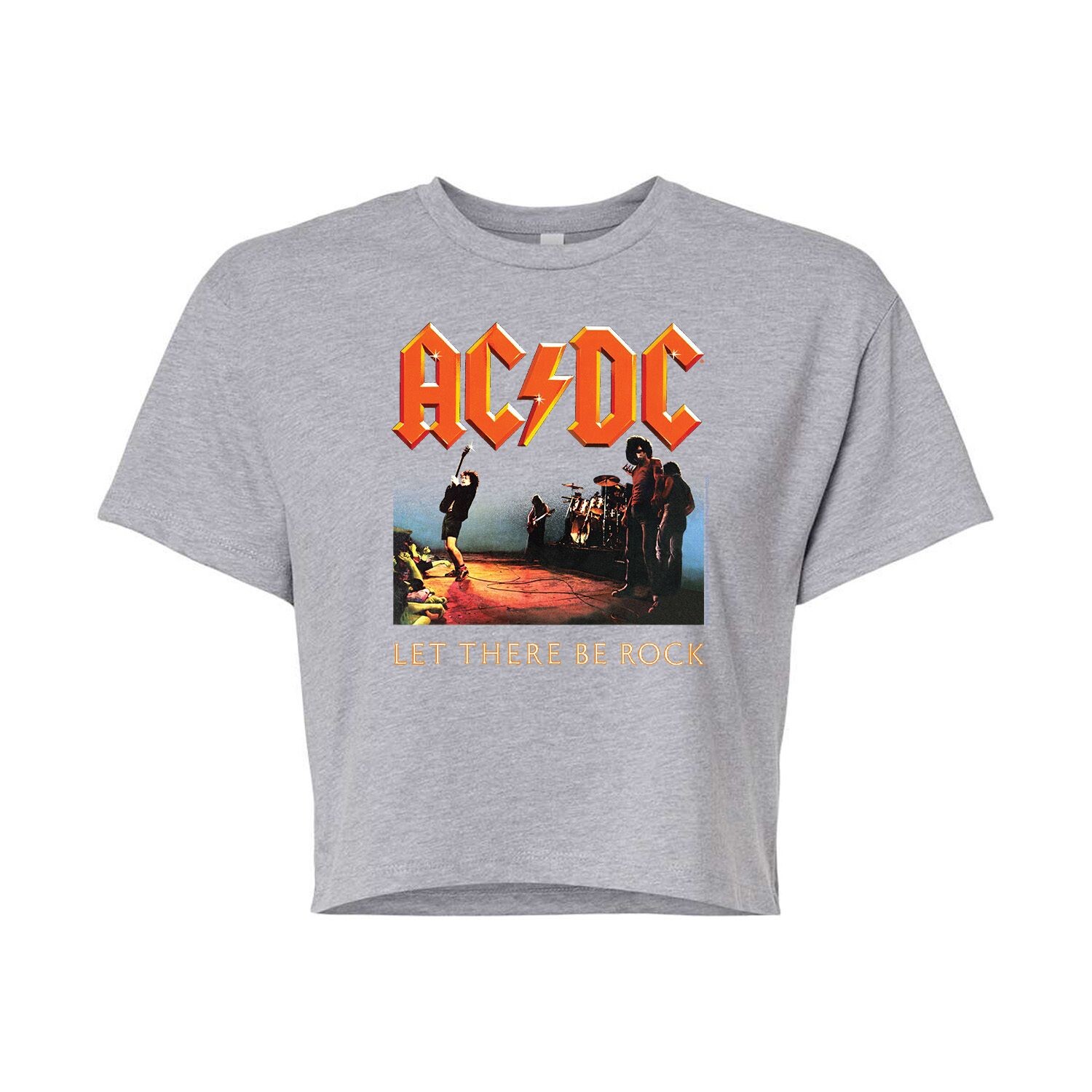 

Укороченная футболка с рисунком AC/DC Let There Be для юниоров Licensed Character, серый