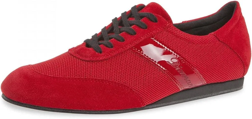 Мужские танцевальные кроссовки Diamant 192-425-579-V - Замша/сетка, красный цвет - Танкетка 1,5 см - Подошва VarioSpin - Сделано в Германии