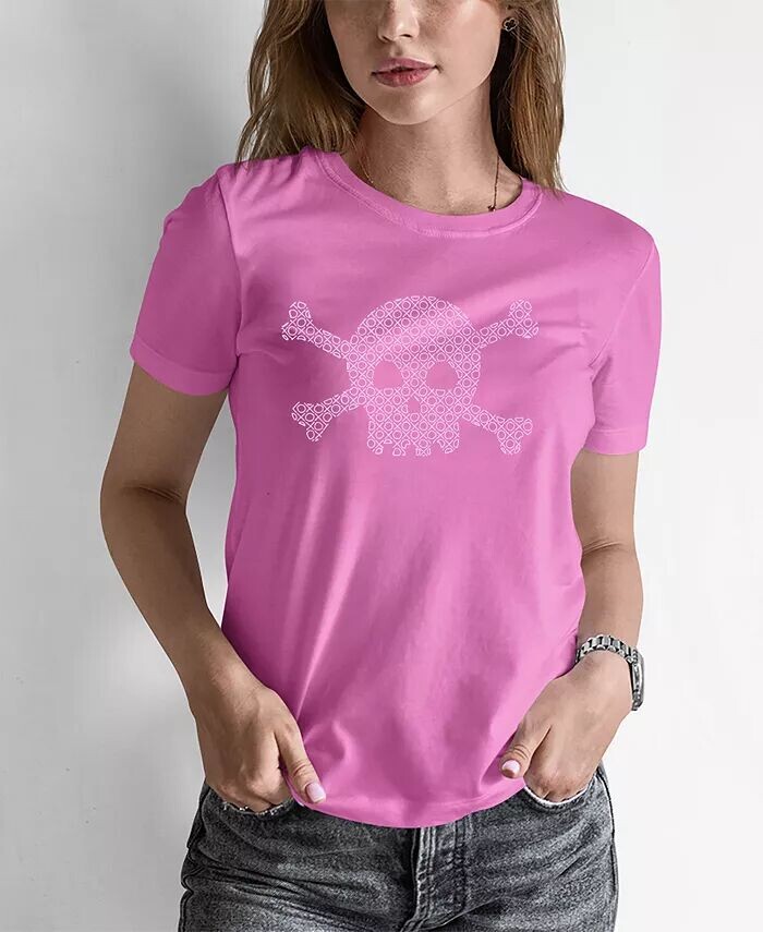 

Женская футболка с надписью Word Art XOXO Skull LA Pop Art, розовый
