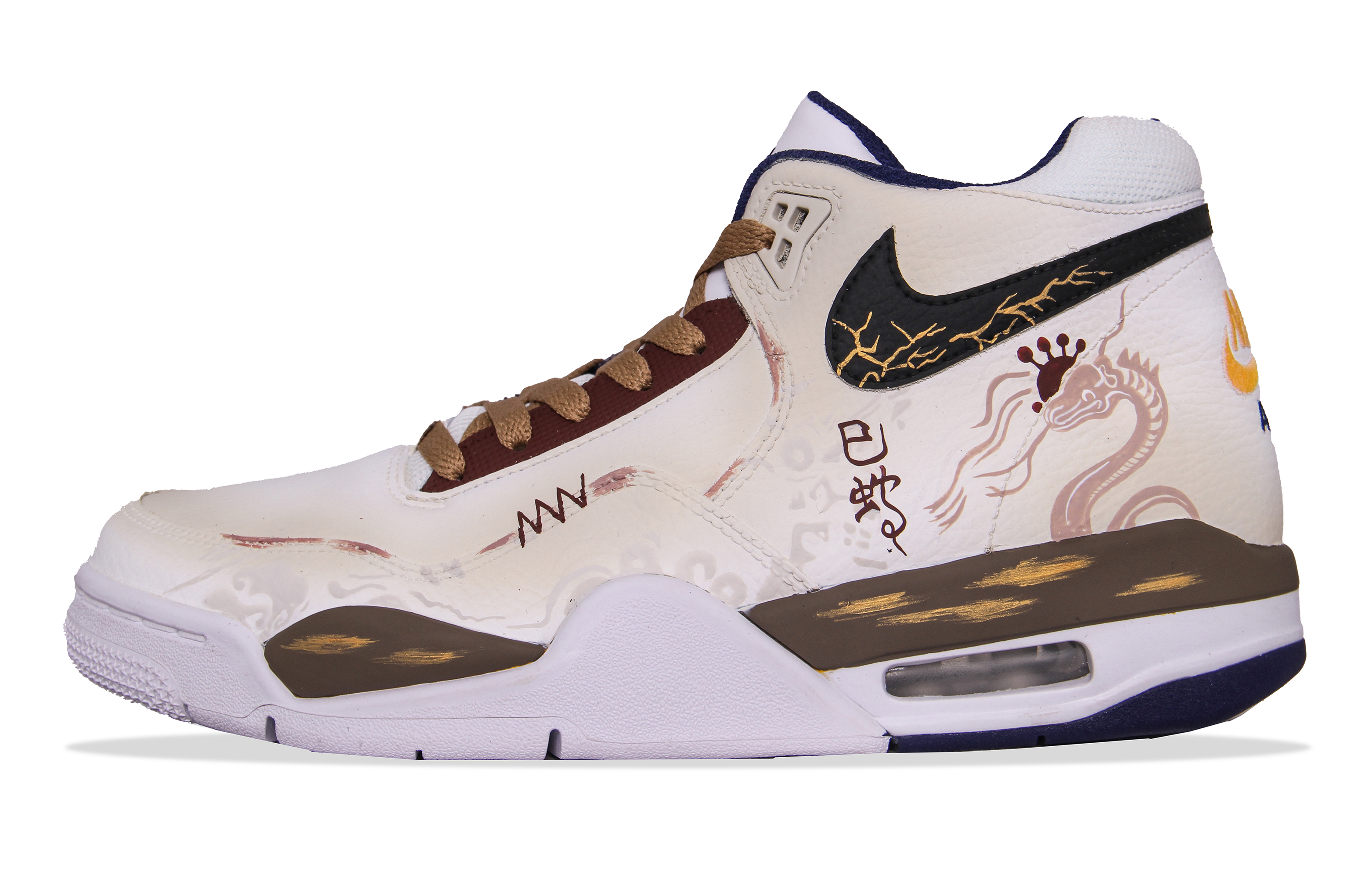 

Nike Баскетбольные кроссовки Flight Legacy Slip, износостойкие, средней высоты, винтажные, желтые, коричневые, золотистые