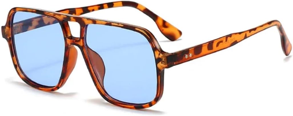 

Солнцезащитные очки с защитой UV400 | Двойные перемычки, заклепки, леопардовый принт | для женщин и мужчин, для занятий спортом на открытом воздухе и путешествий DSVIGF, Leopard Blue