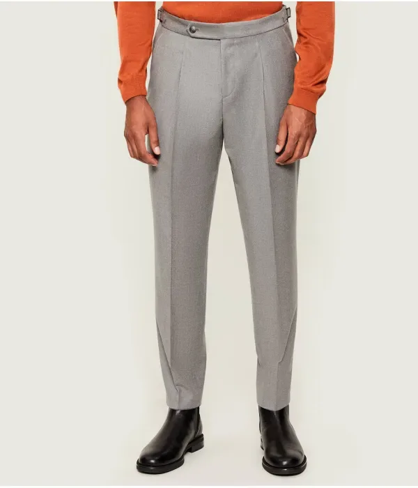 Шерстяные брюки C-Perino-PL-DTL-254 relaxed fit Boss, серый
