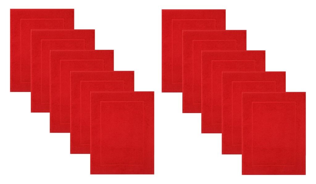 

Betz 10 шт. коврик для ванной 50х70 см ПРЕМИУМ коврик для ванной коврик для ванной коврик для душа 100% хлопок 650г/м² цвет: красный Betzshop