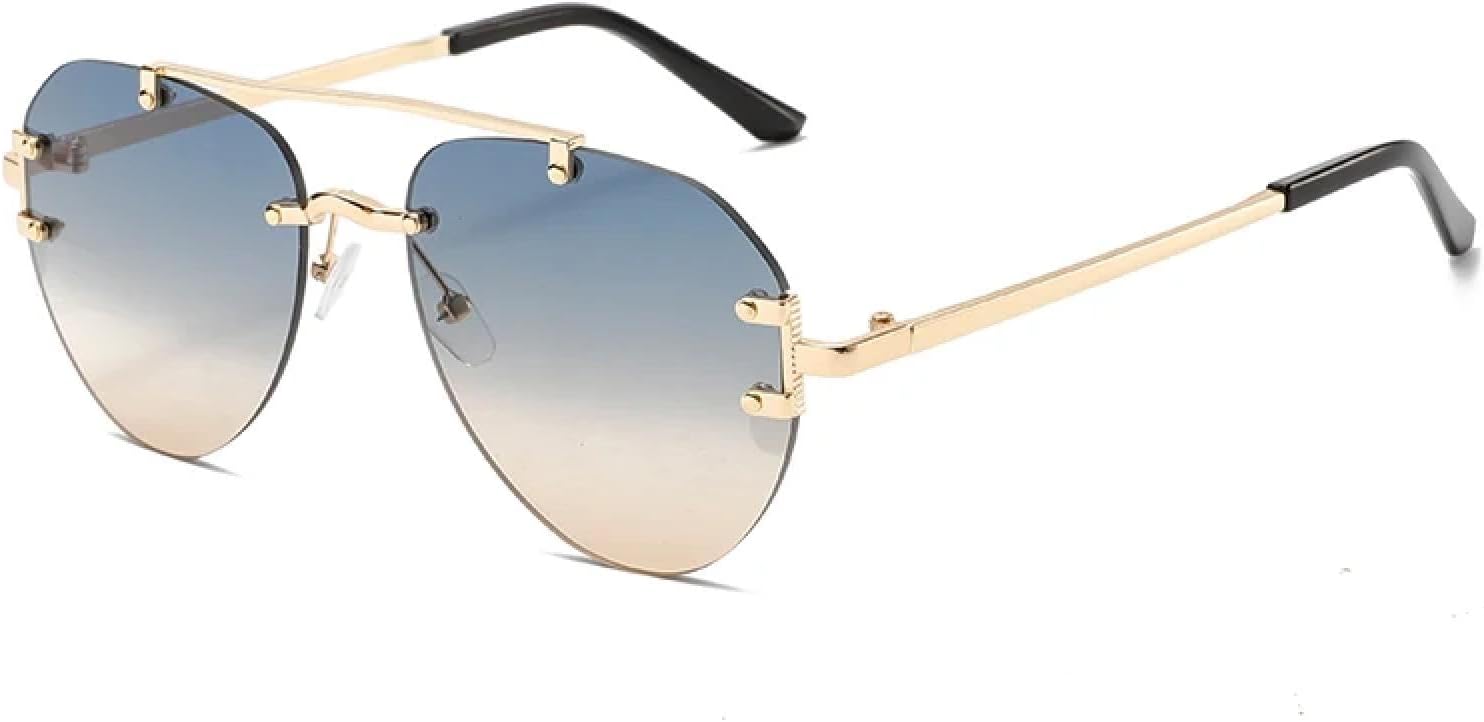 

Солнцезащитные очки с защитой от УФ-излучения UV400 | Женские овальные очки с металлической оправой | Линзы конфетных цветов для занятий спортом на открытом воздухе и вождения DSVIGF, Golden-blue Yellow