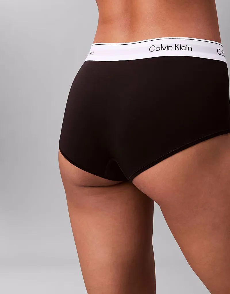 Шорты-боксеры Calvin Klein Icon из хлопка и модала, черные — фото 3