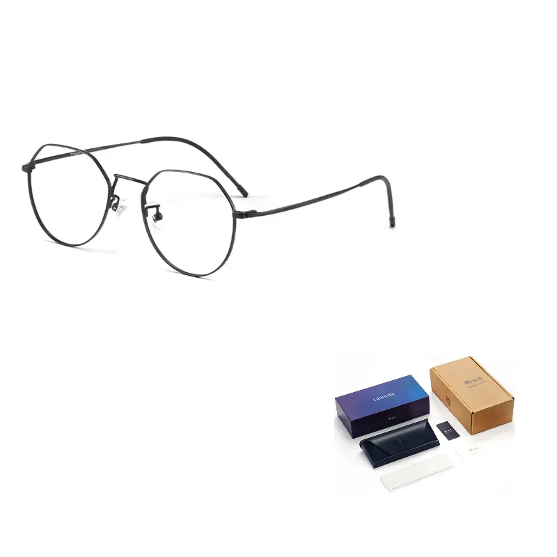 

LASHION Титановая оправа для очков нестандартной формы унисекс, 【Heart-shaped titanium frame】Black anti-blue light lens [no degree]
