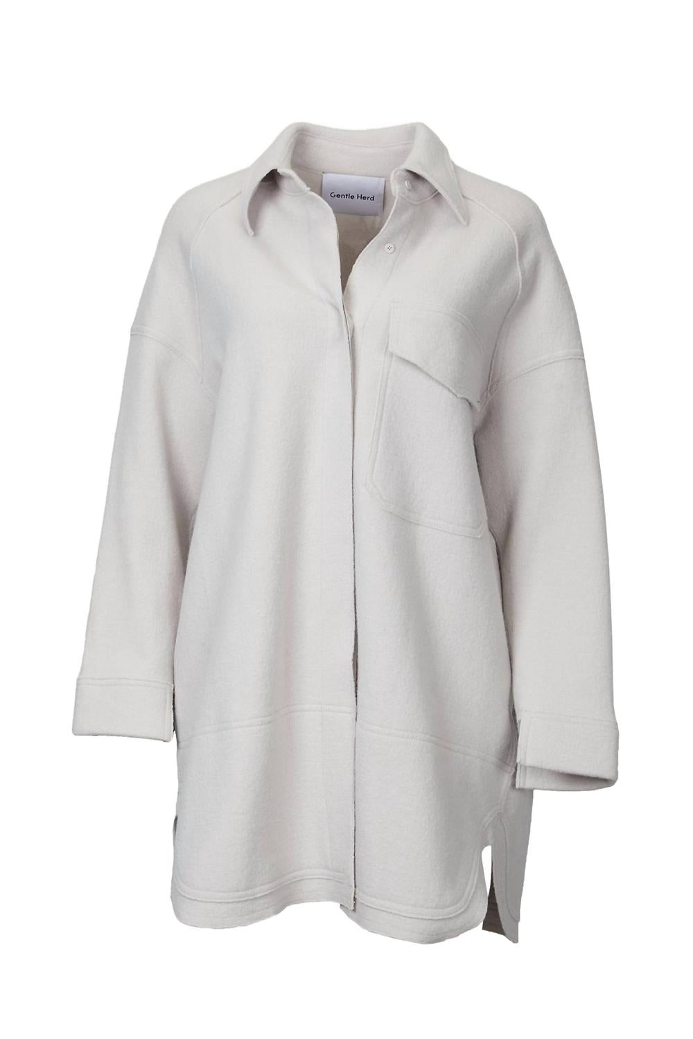 

Свободная шерстяная рубашка-пиджак в светло-сером цвете Gentle Herd, светло-серый