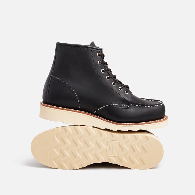 Red Wing Classic 3373 женские ботинки 6 дюймов черные Boundary Leather с круглым носком на шнуровке Red Wing Shoes — фото 3
