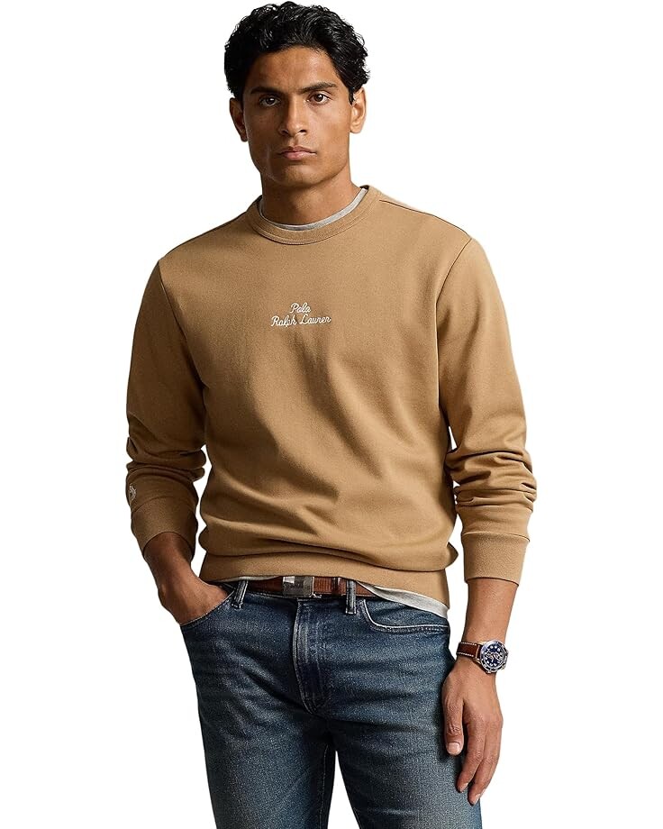 

Толстовка Polo Ralph Lauren Embroidered-Logo Double-Knit Sweatshirt, кэмел