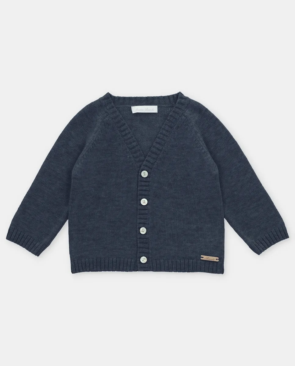 

Вязаная детская курточка темно-синего цвета Martín Aranda