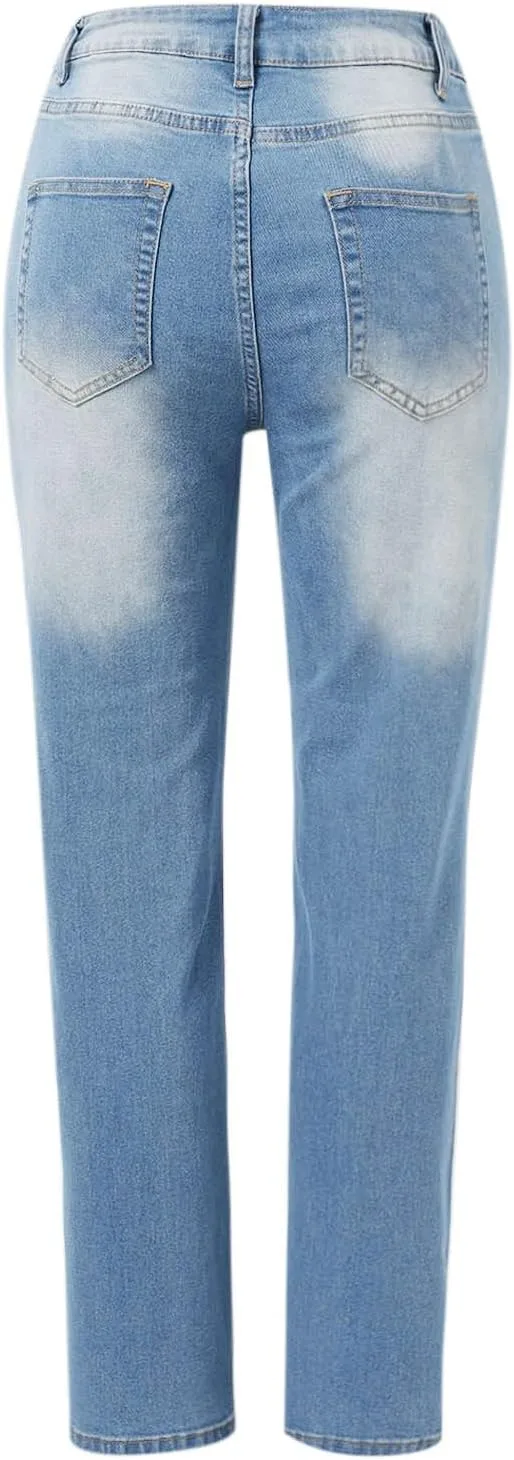 Джинсы для женщин High Waist Stretchy Denim Straight Leg — фото 2