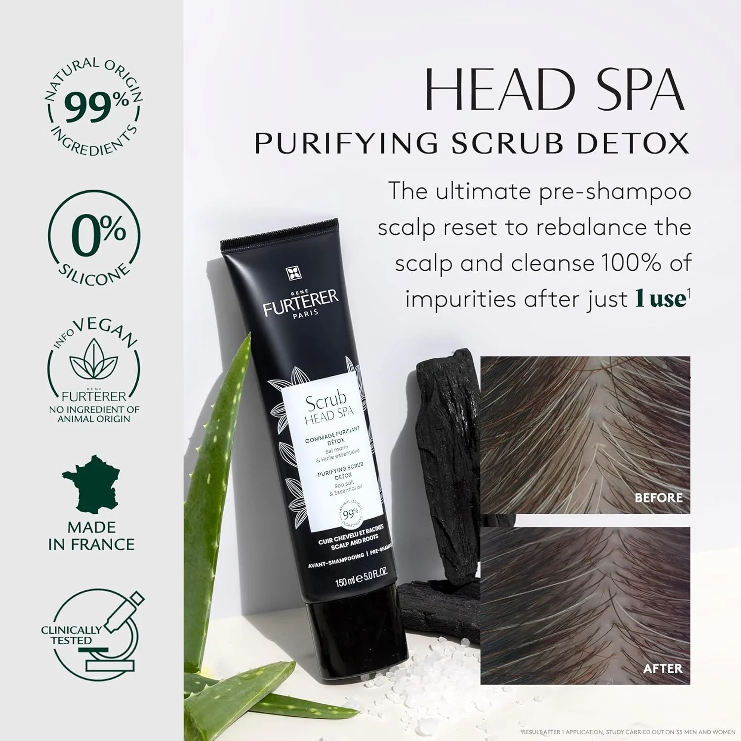 Очищающий скраб для головы Rene Furterer Head Spa, средство для детоксикации перед мытьем головы, 140 мл. 141.75 г (1 шт.) — фото 2