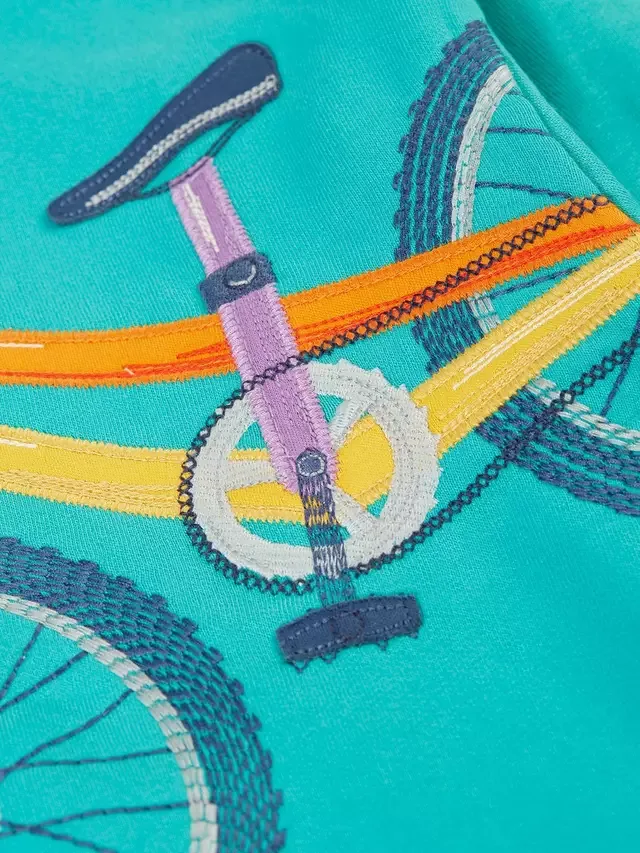 Детская толстовка из высококачественного хлопкового флиса, цвет Pacific Aqua/Bike Frugi — фото 3