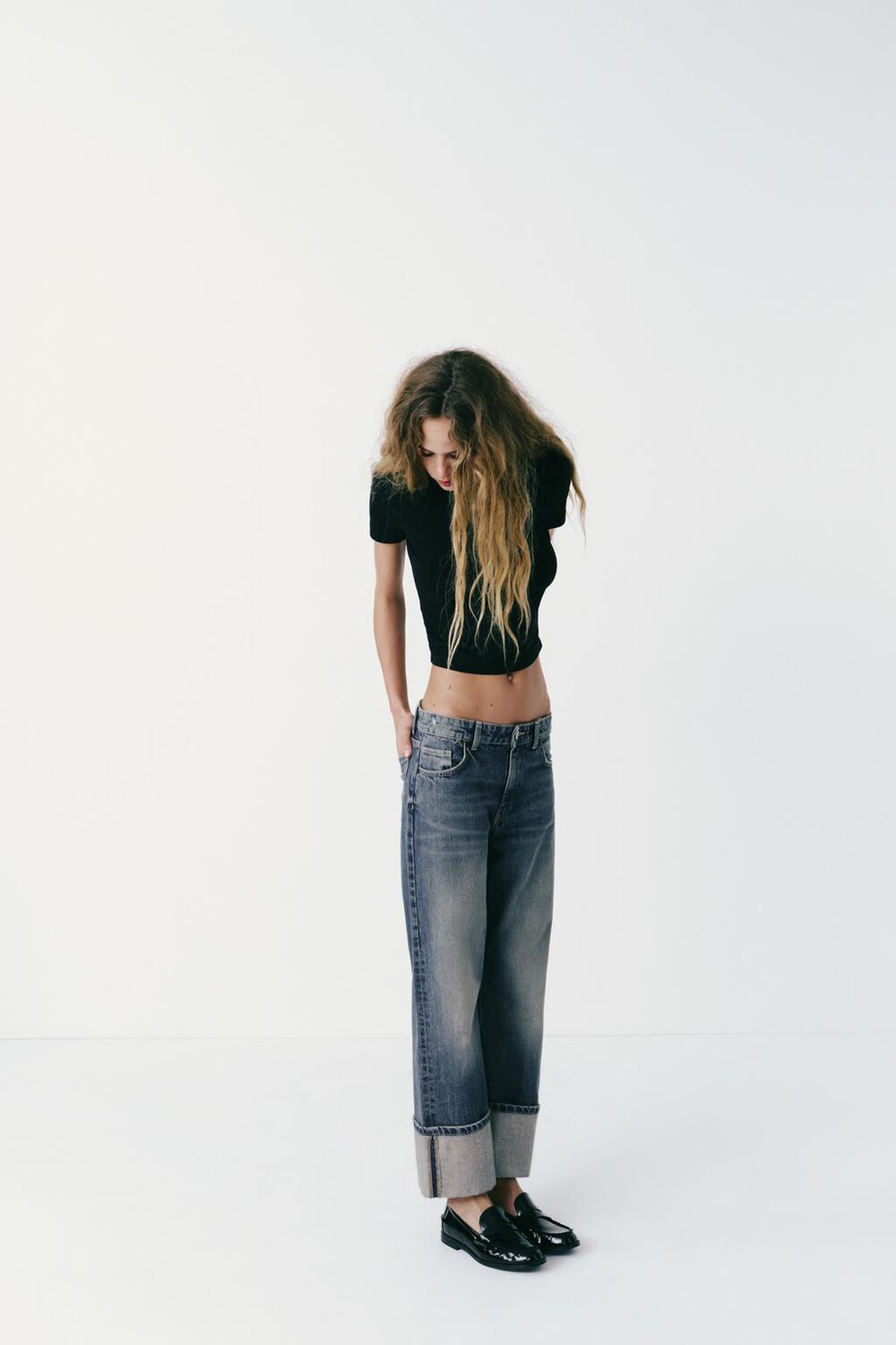 

Футболка с коротким рукавом ZARA, черный