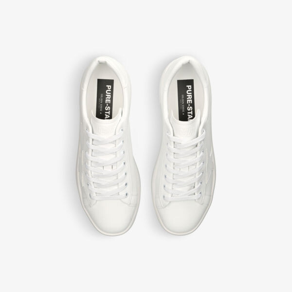 Кроссовки Pure Star из искусственной кожи с вышивкой звездами Golden Goose, белый — фото 2