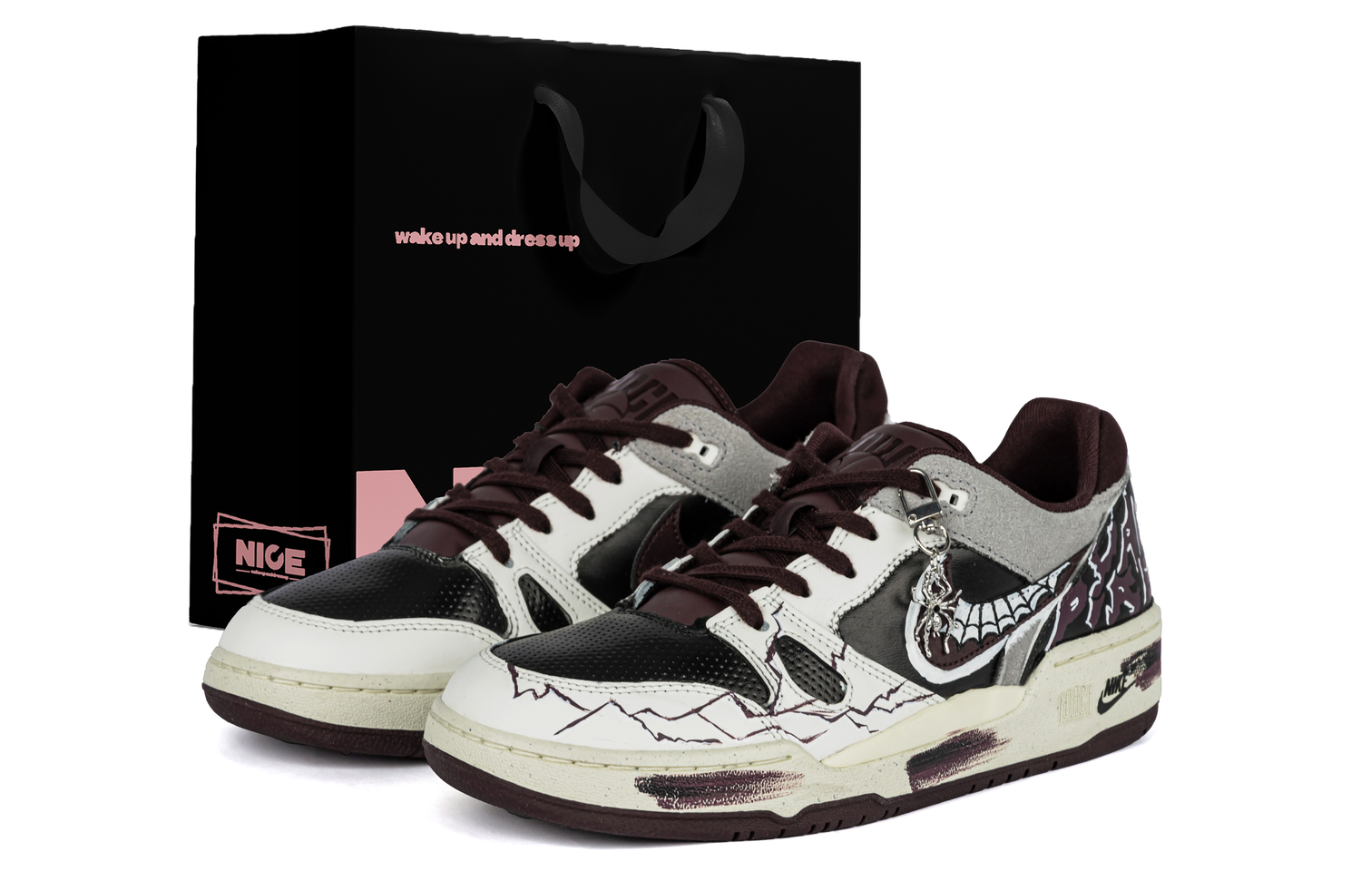 

Nike Полноразмерные устойчивые к истиранию низкие кроссовки для скейтбординга мужские black red