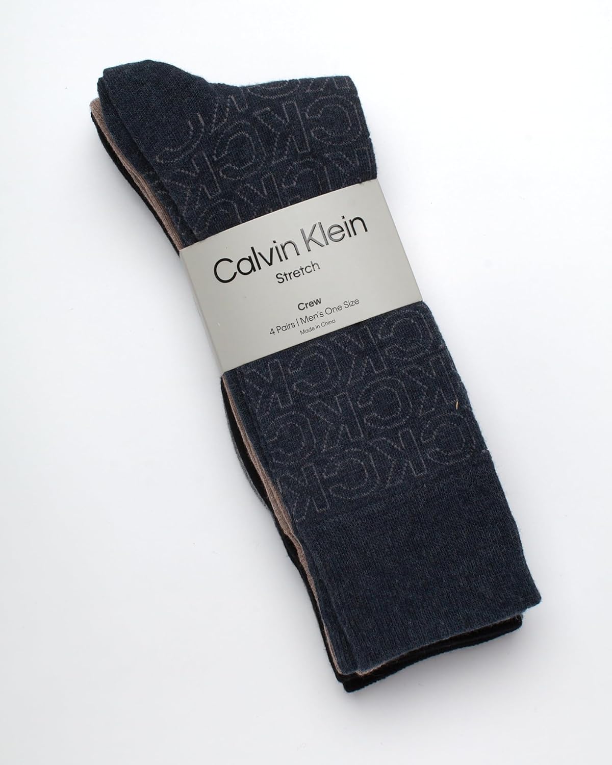 Мужские носки Calvin Klein Crew Socks - 4 пары, легкие, влагоотводящие, мягкие, спортивные носки для мужчин, для занятий спортом и бега, Dark Denim Multi — фото 2