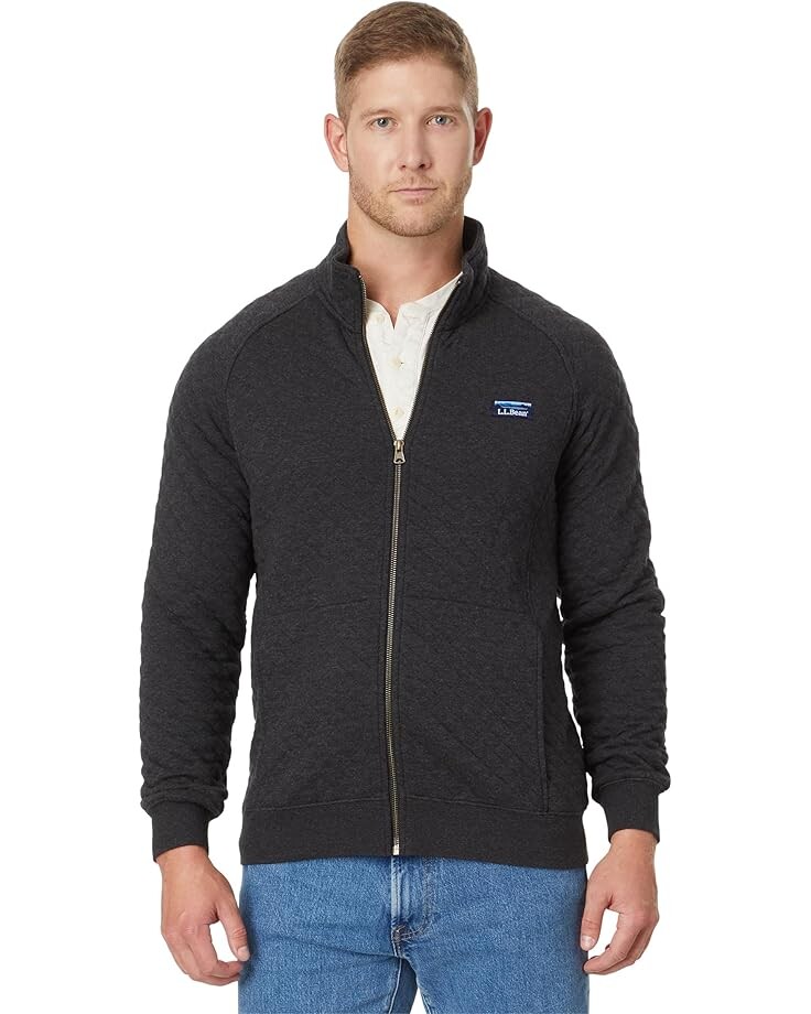 

Толстовка L.L.Bean Quilted Sweatshirt Full-Zip, цвет Dark Charcoal Heather