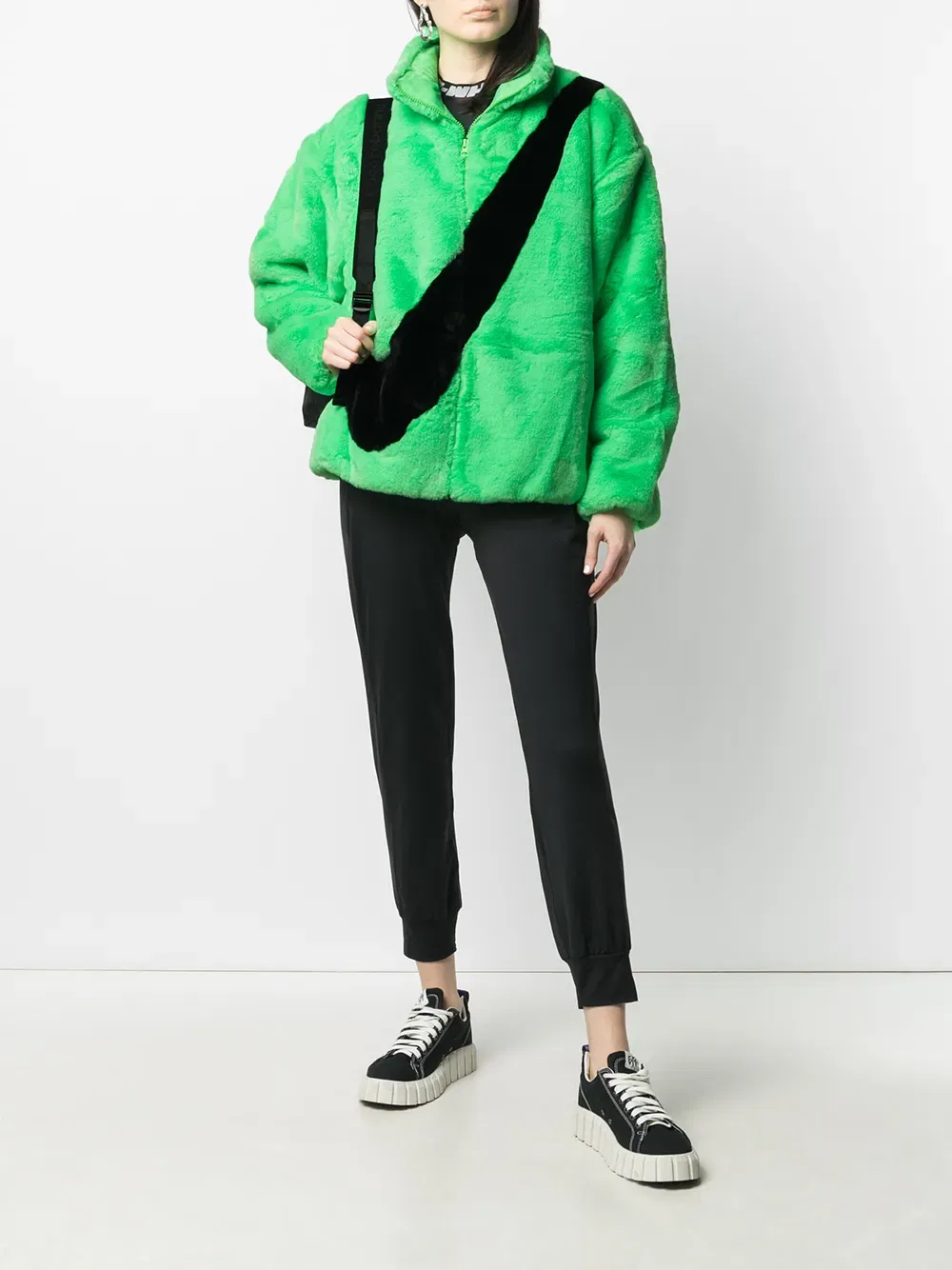 Куртка из искусственного меха Nike, зеленый — фото 2