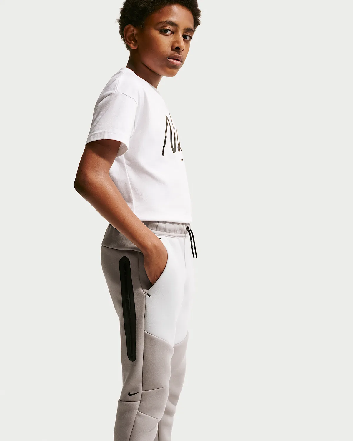 Джоггеры Nike Sportswear Tech Fleece для старших детей, College Grey/Photon Dust/Black/Sapphire — фото 4