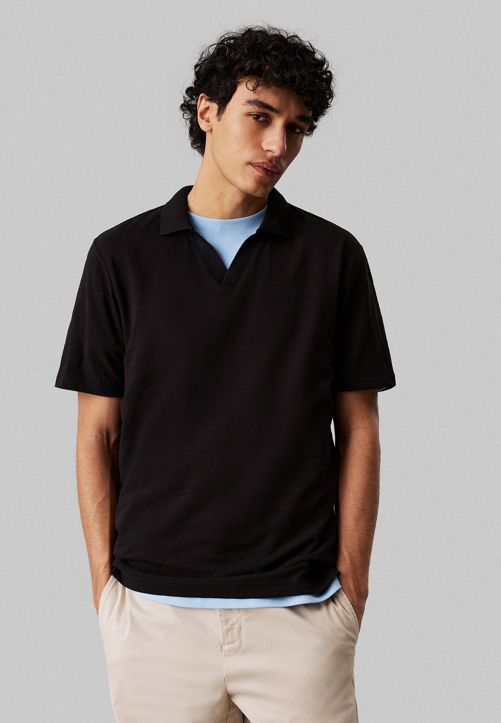 

Поло CUBAN COLLAR Calvin Klein, черный