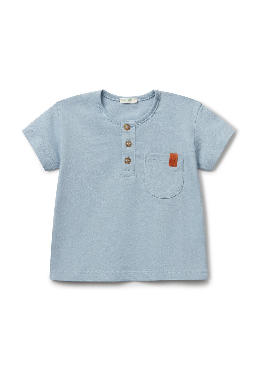 

Базовая футболка WITH HENLEY NECK , United Colors of Benetton, серый