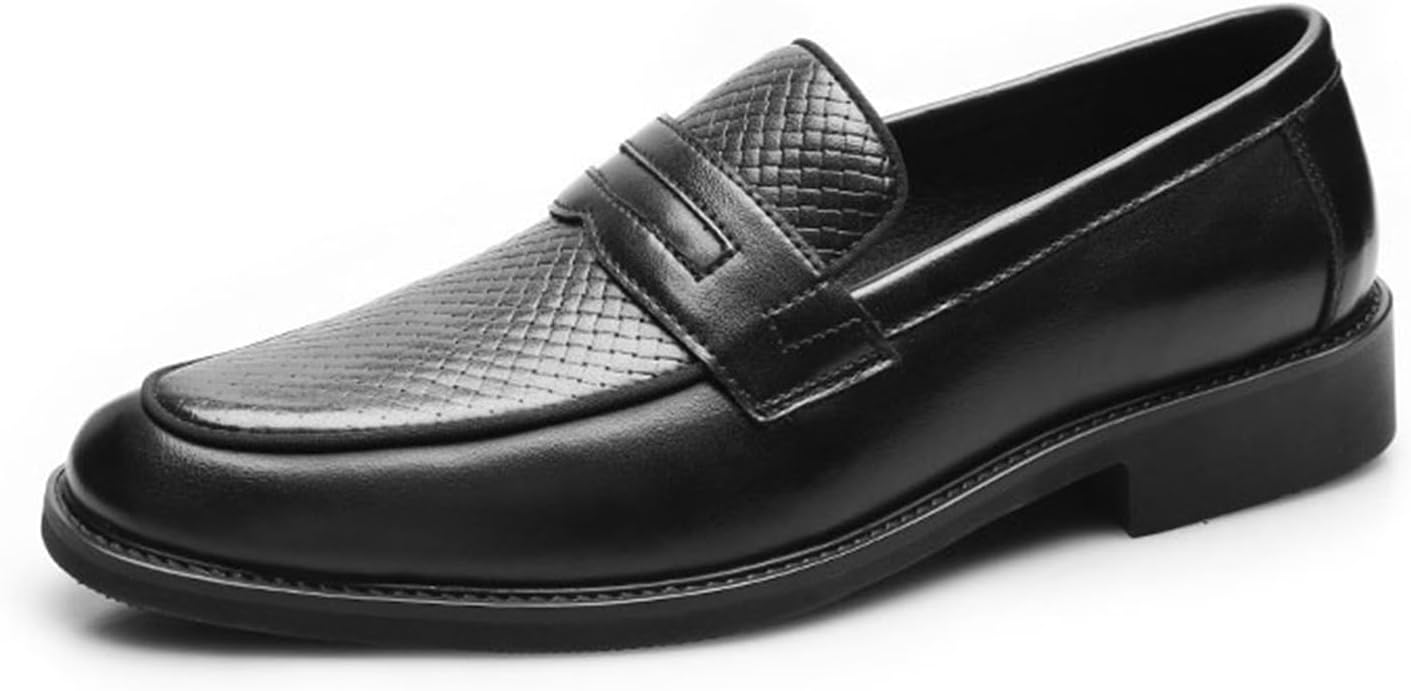 

Мужские туфли на каждый день из искусственной кожи с наскоками, широкая посадка, для свадьбы и вечеринки, лоферы с крыльями Generic, черный