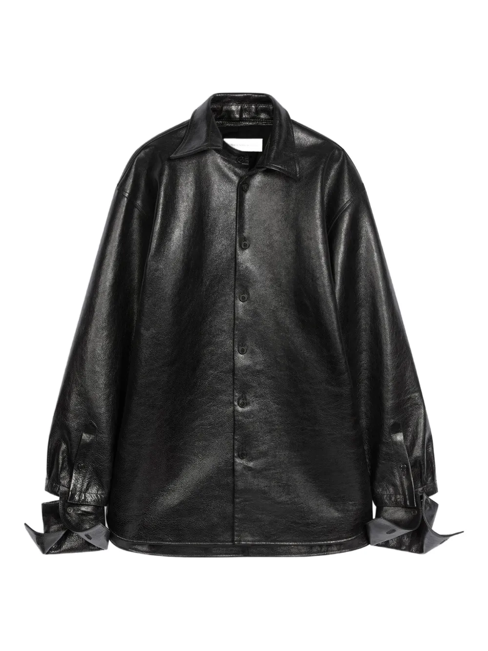 

Кожаная рубашка DRIES VAN NOTEN, черный