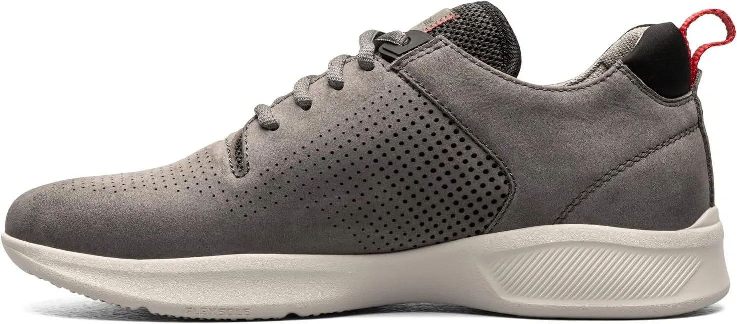 Мужские кроссовки Florsheim Studio Perf Toe Trainers, 2-Grey Nubuck Leather. White Sole — фото 4