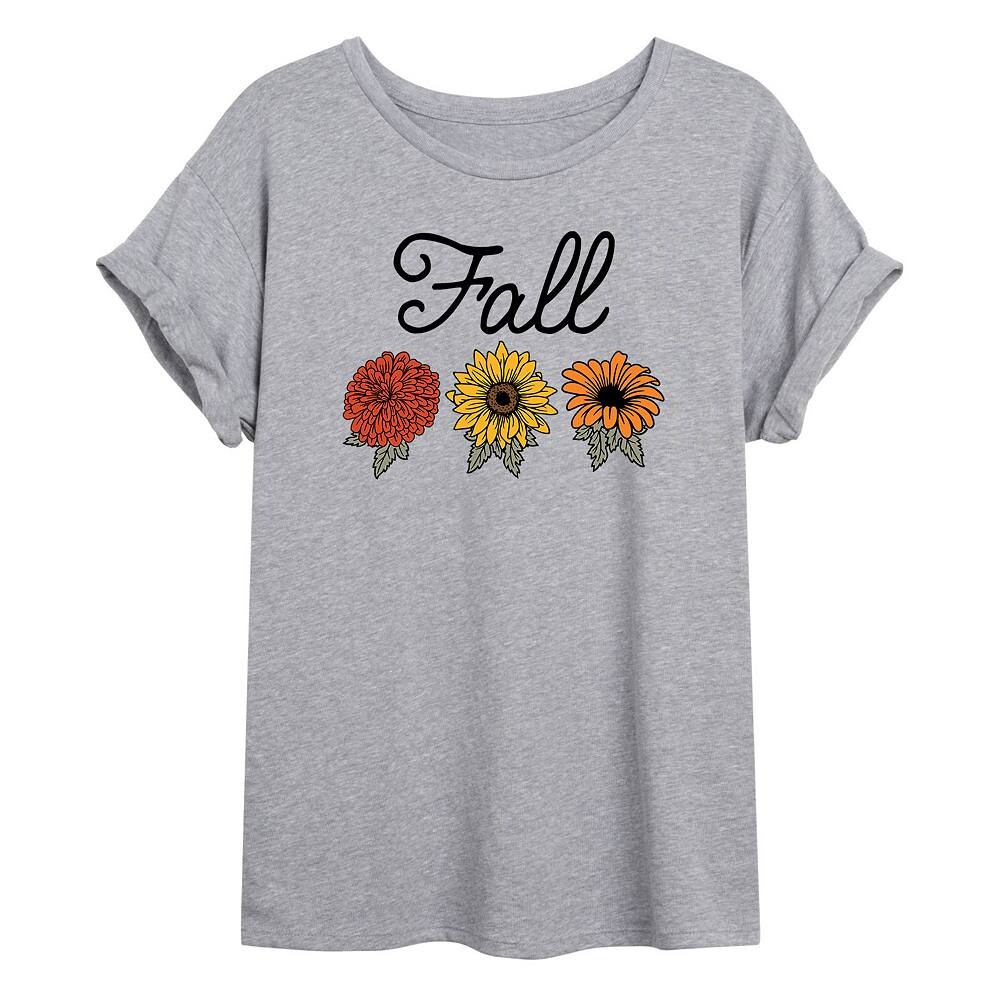 

Детская футболка оверсайз с рисунком Fall Flowers Licensed Character, серый