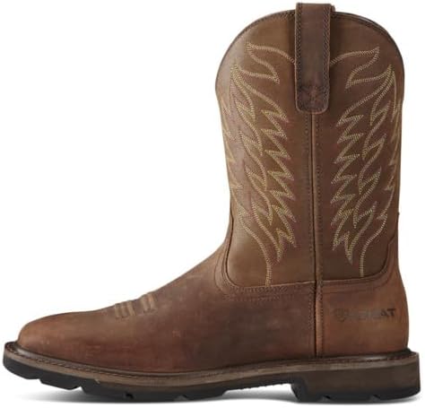 Мужские рабочие ботинки Ariat Groundbreaker с широким квадратным носком и стальным подноском, коричневый — фото 3