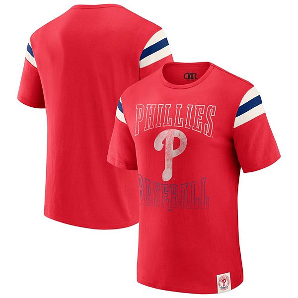 

Мужская красная футболка philadelphia phillies с потертыми рукавами в полоску Darius Rucker Collection By Fanatics
