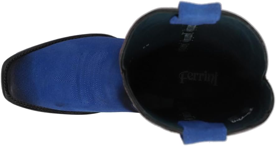 Мужские повседневные ботинки Ferrini Mens Roughrider с вышивкой, узкий квадратный носок - синие Ferrini Italia — фото 4