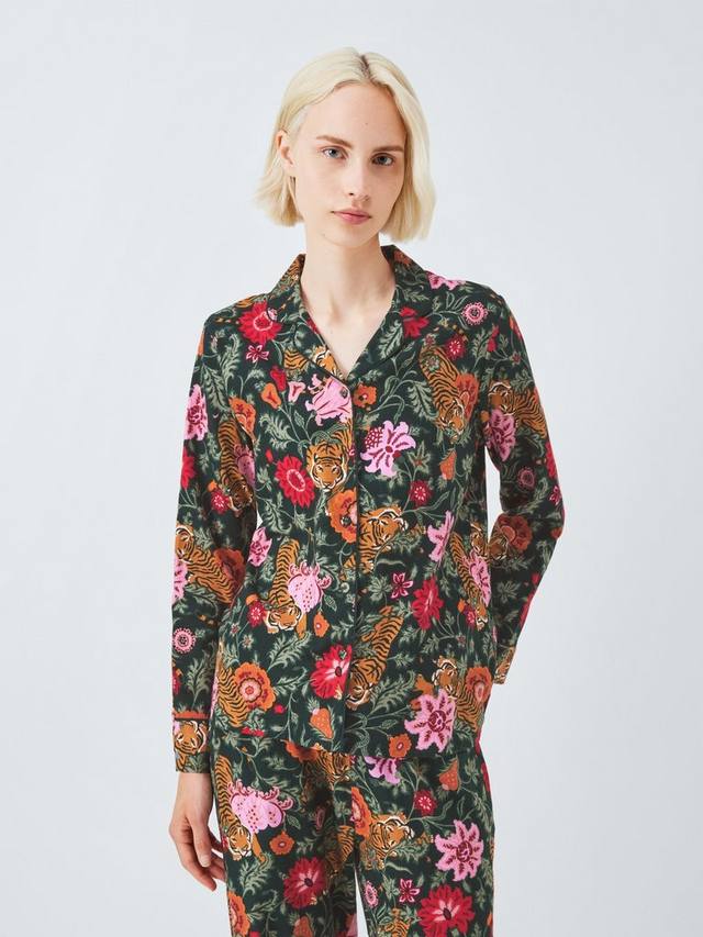 

Футболка для пижамы из мягкого хлопка с тигровым принтом John Lewis, Green