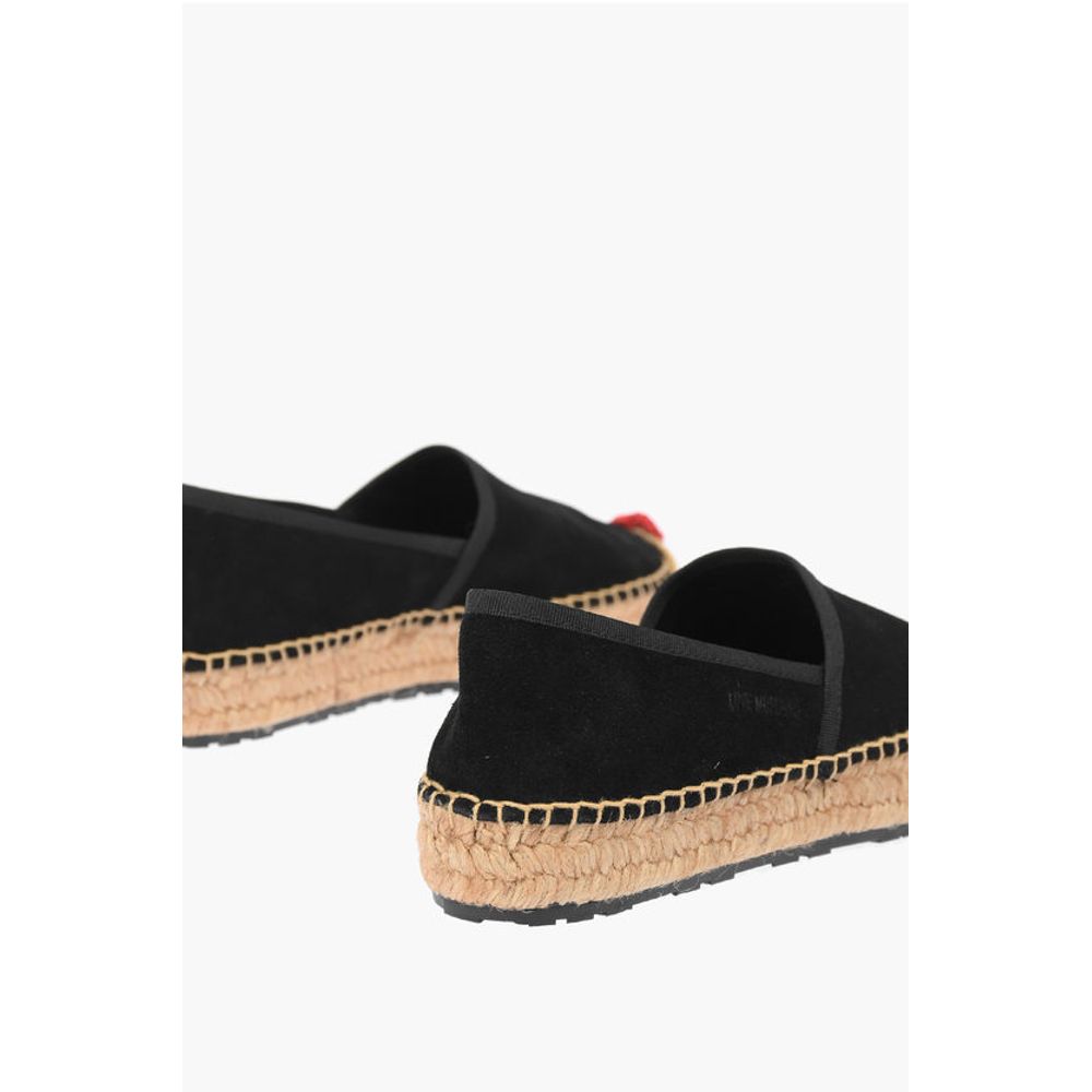 Эспадрильи LOVE из замши и спилка на платформе с сердцем Moschino, Black — фото 2