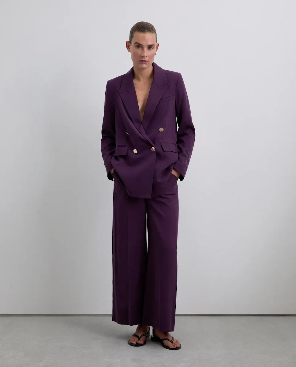 

Женский хлопковый блейзер с застежкой на перекрестные пуговицы Scalpers, фиолетовый