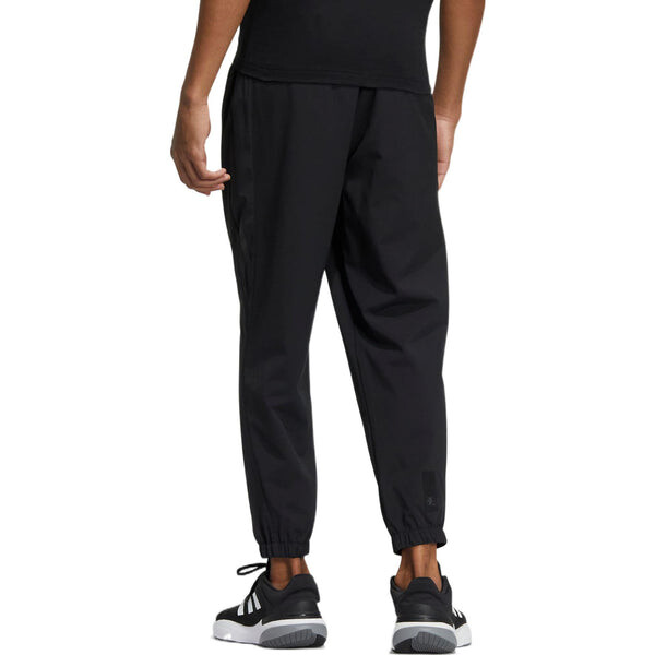 Спортивные штаны Men's adidas Solid Color Brand Logo Elastic Waistband Bundle Feet Sports Pants/Trousers/Joggers Black, черный — фото 3