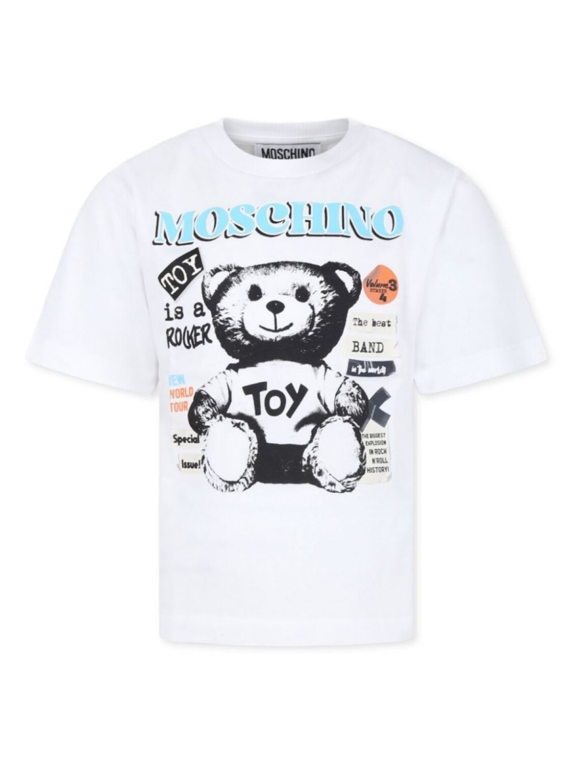 

Moschino Kids футболка из хлопка с графическим принтом, белый